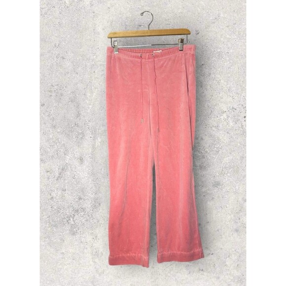 Vintage G.W. Sport Pink Velour High Rise Casual Lounge Pants Womens Medium - Picture 1 of 5